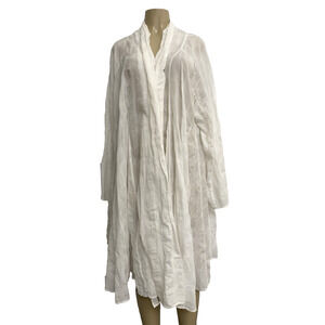 Moyuru Open Jacket Ivory White Long Sleeve A Line Relaxed Cotton Dot Texture M